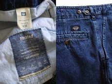 画像3: 90s DOCKERSドッカーズ ツータック デニム ショートパンツ w36★ショーツ Levi'sリーバイス (3)