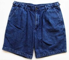 画像1: 90s DOCKERSドッカーズ ツータック デニム ショートパンツ w36★ショーツ Levi'sリーバイス (1)