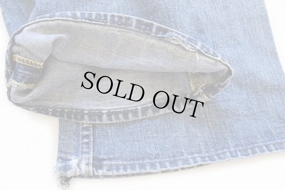 画像8: 70s USA製 Leeリー Leens フレア パッチワーク リペア デニムパンツ w32★ベルボトム (8)