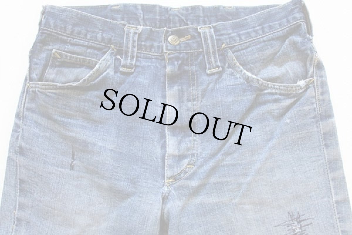 画像3: 70s USA製 Leeリー Leens フレア パッチワーク リペア デニムパンツ w32★ベルボトム (3)