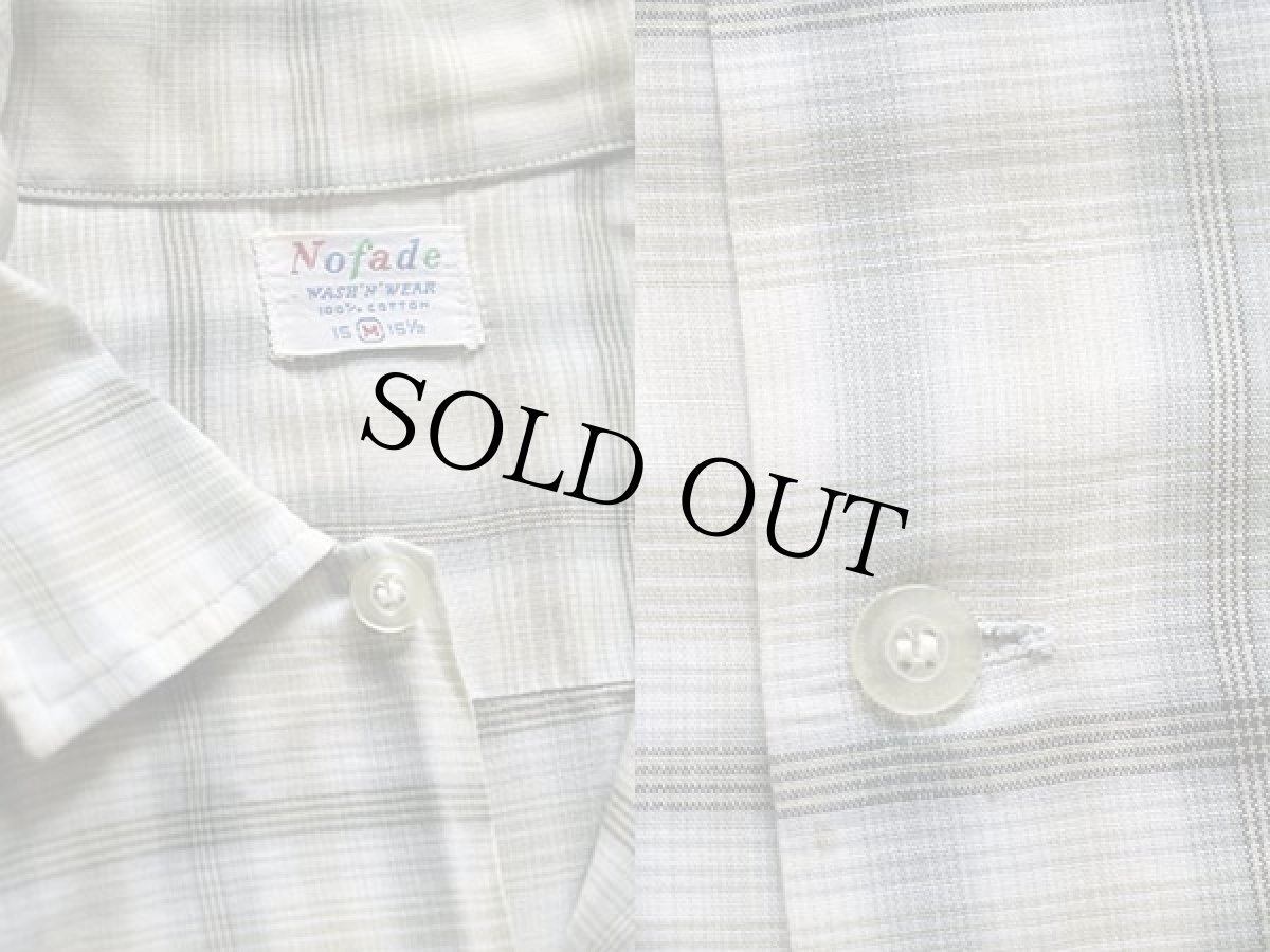 画像3: 60s Nofade オンブレチェック 半袖 コットンシャツ M (3)