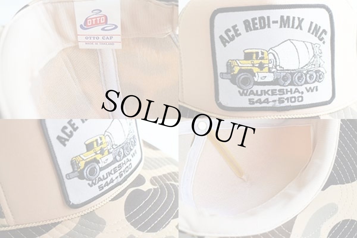 画像3: 90s ACE REDI-MIX INC. ミキサー車 パッチ付き 迷彩柄 キャップ (3)