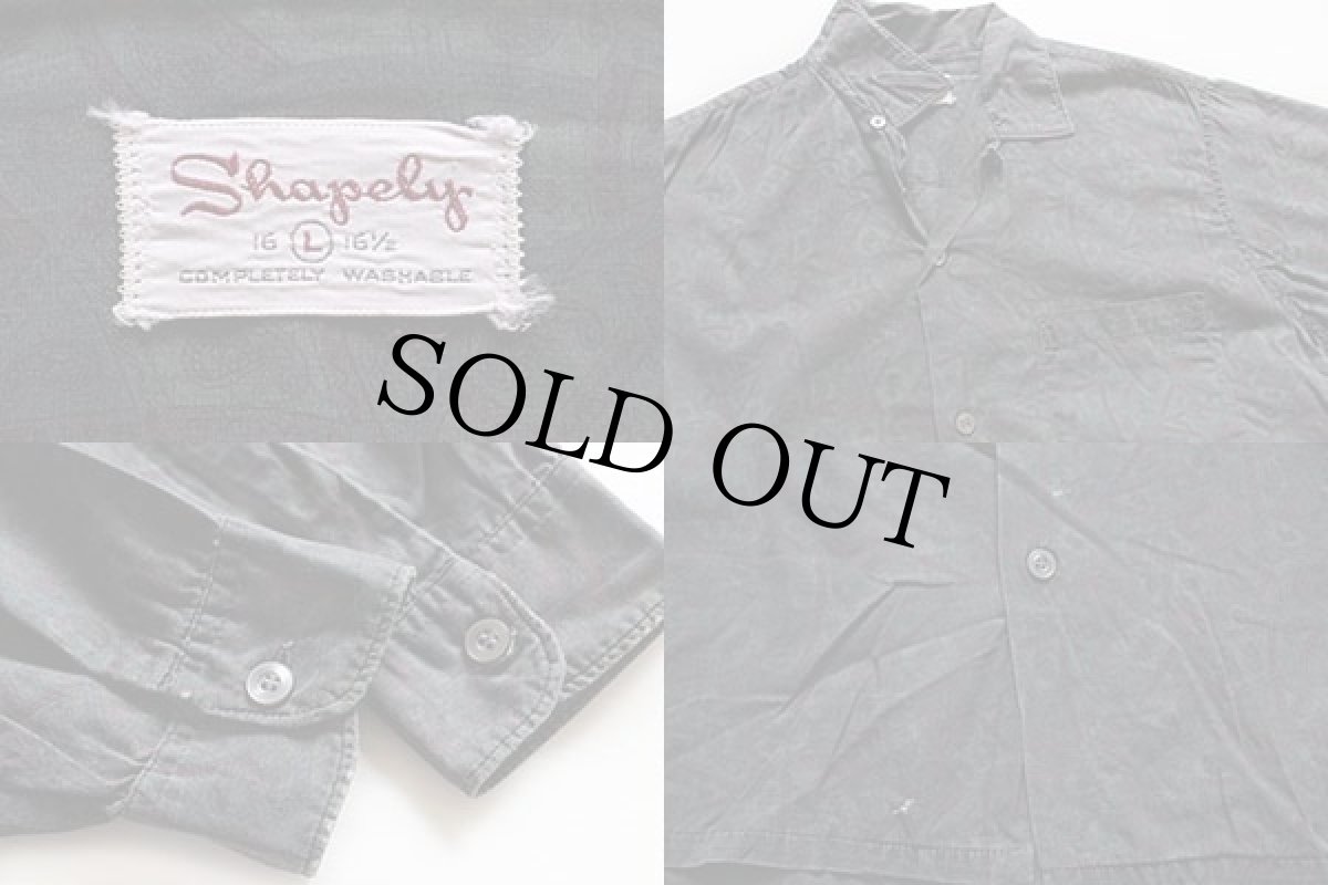 画像3: 60s Shapely ペイズリー 総柄 コットンシャツ L (3)