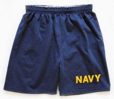 画像1: 90s USA製 米軍 NAVY トレーニング ショートパンツ 紺 S★ショーツ (1)