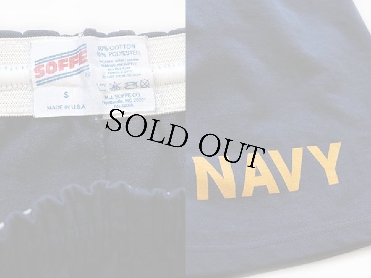 画像3: 90s USA製 米軍 NAVY トレーニング ショートパンツ 紺 S★ショーツ (3)