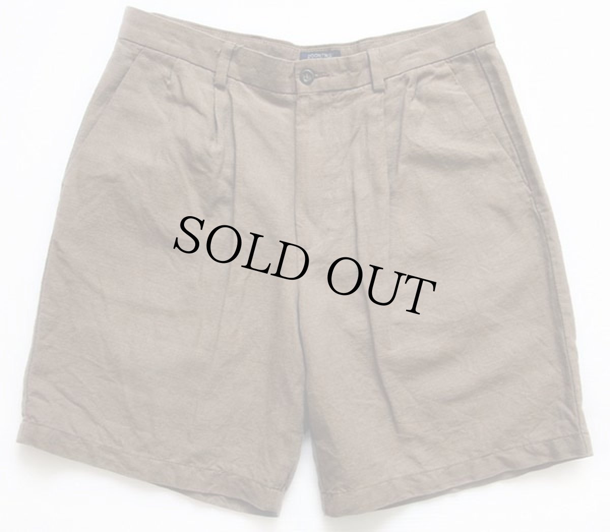 画像1: 00s DOCKERSドッカーズ ツータック リネン×コットン ショートパンツ 茶 w34★ショーツ Levi'sリーバイス (1)