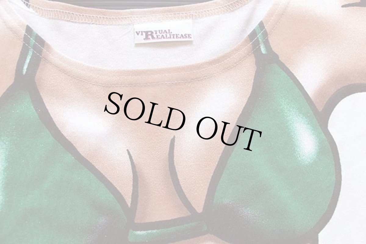 画像3: 90s USA製 VIRTUAL REALITEASE ビキニ 騙し絵 両面プリント Tシャツ 特大 (3)