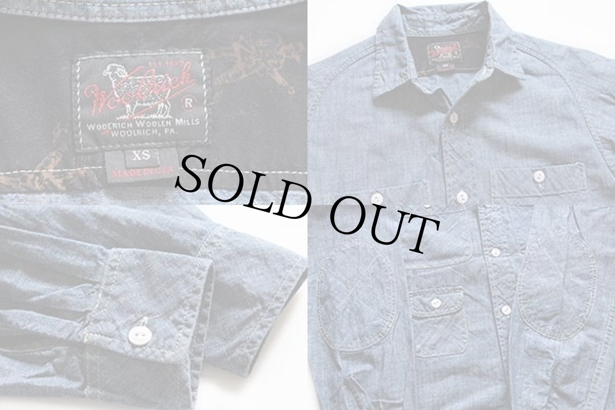 画像3: USA製 WOOLRICH WOOLEN MILLSウールリッチ コットン シャンブレーシャツ XS (3)