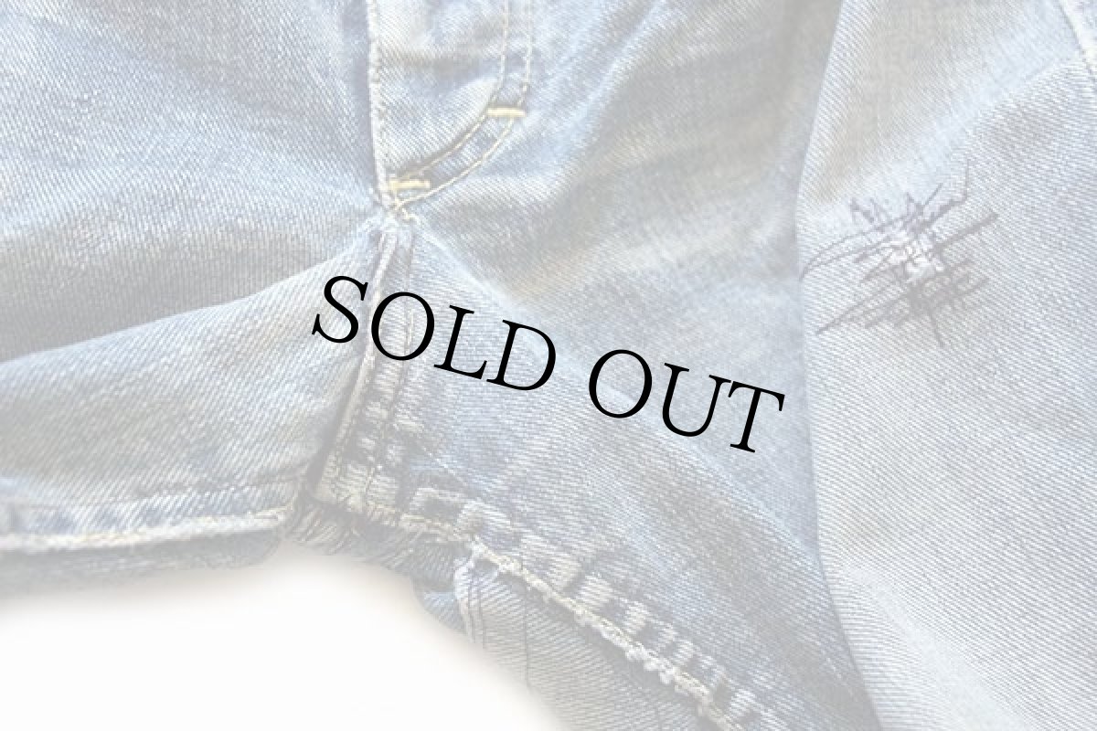 画像9: 70s USA製 Leeリー Leens フレア パッチワーク リペア デニムパンツ w32★ベルボトム (9)