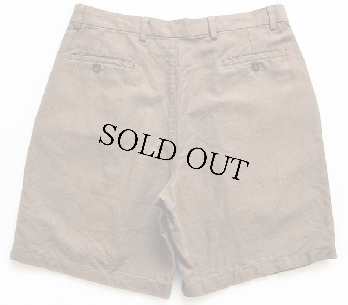 画像2: 00s DOCKERSドッカーズ ツータック リネン×コットン ショートパンツ 茶 w34★ショーツ Levi'sリーバイス (2)