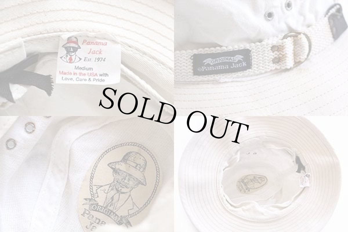 画像3: 80s USA製 Panama Jack パナマジャック コットン キャンバス サファリハット 生成り M (3)