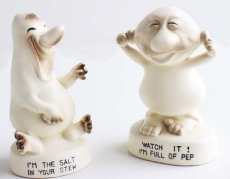 画像1: 70s I'M THE SALT IN YOUR STEW/WATCH IT! I'M FULL OF PEP セラミック ソルト&ペッパー (1)