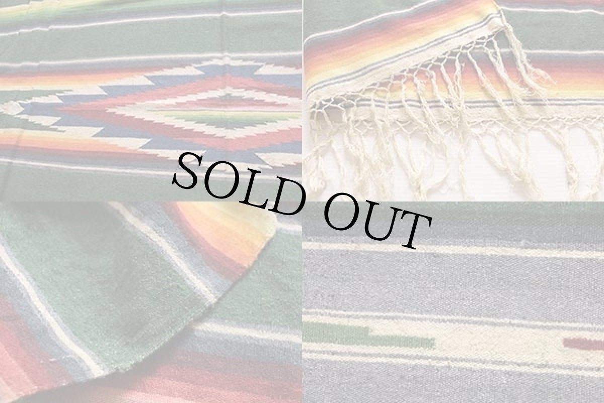 画像3: ビンテージ メキシカン ラグ サラペ 大判 (3)