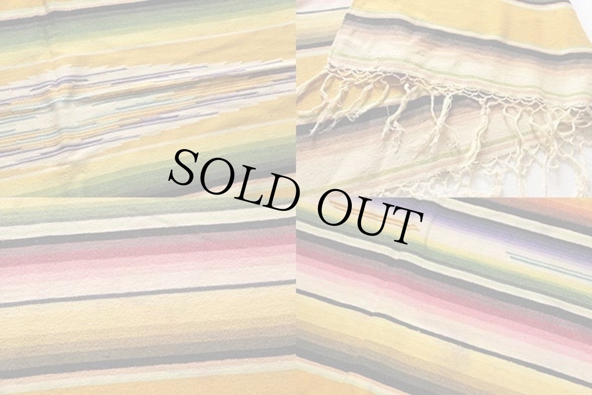 画像3: ビンテージ メキシカン ラグ サラペ 大判 (3)