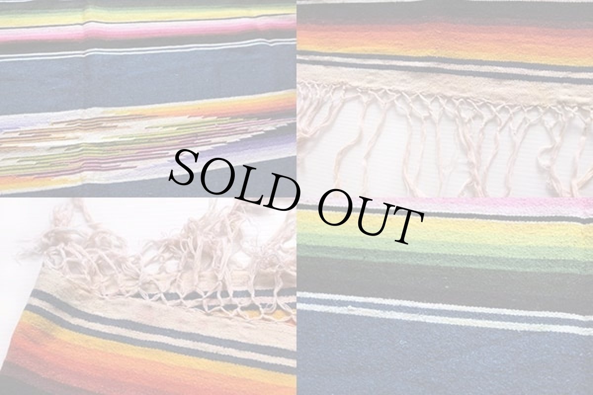 画像3: ビンテージ メキシカン ラグ サラペ 大判 (3)