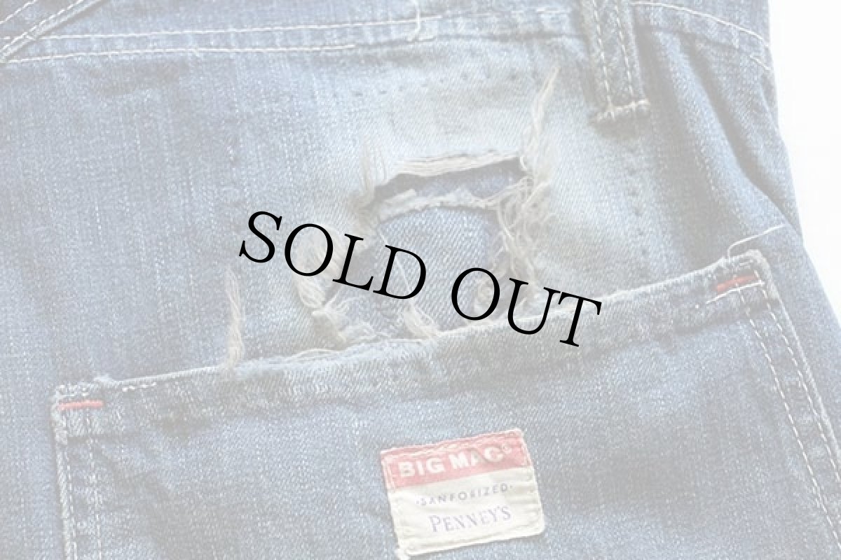 画像4: 50s PENNEY'S BIGMACビッグマック リメイク パッチワーク リペア インディゴ デニム ペインターパンツ (4)