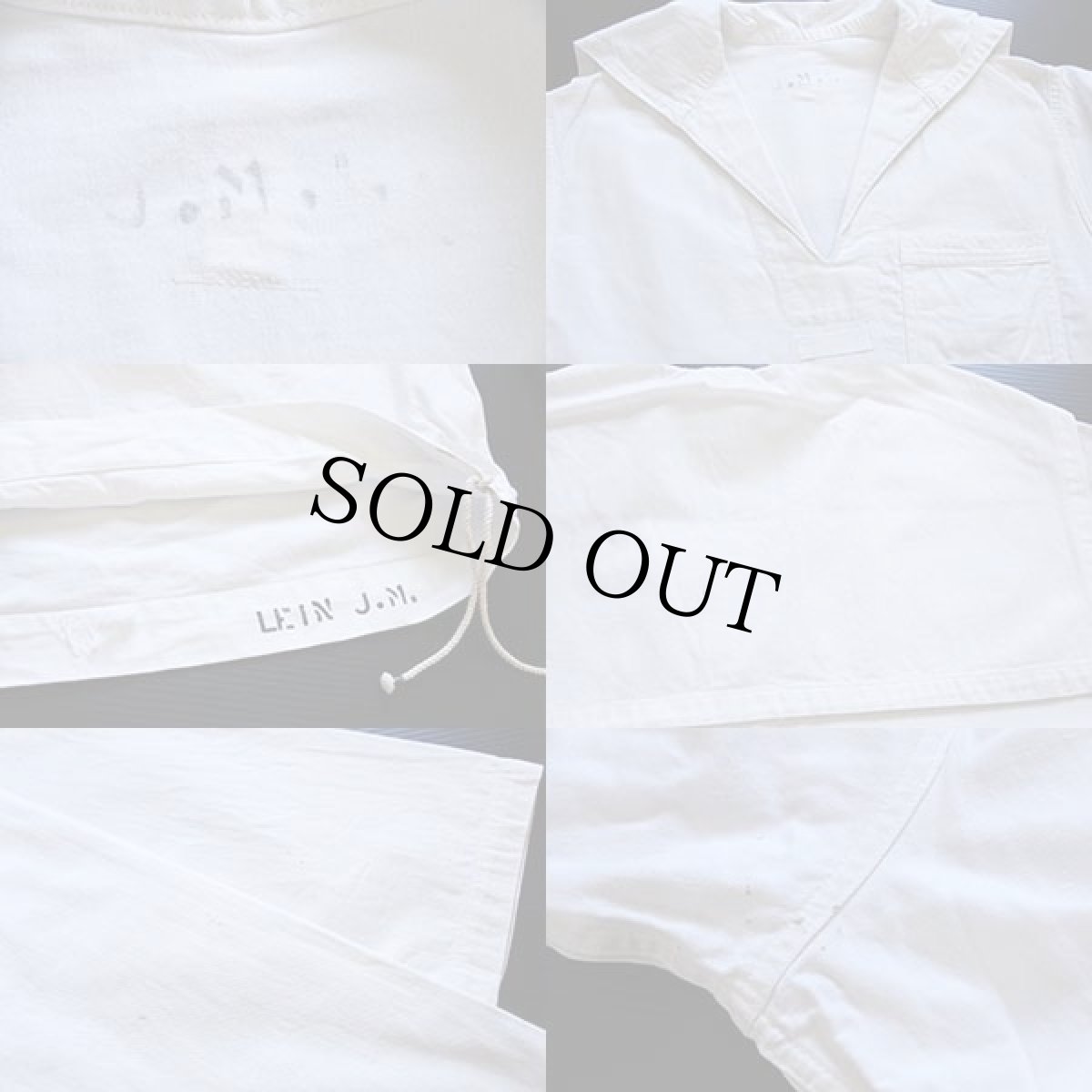 画像3: ビンテージ 米軍 U.S.NAVY コットン セーラーシャツ 白 (3)