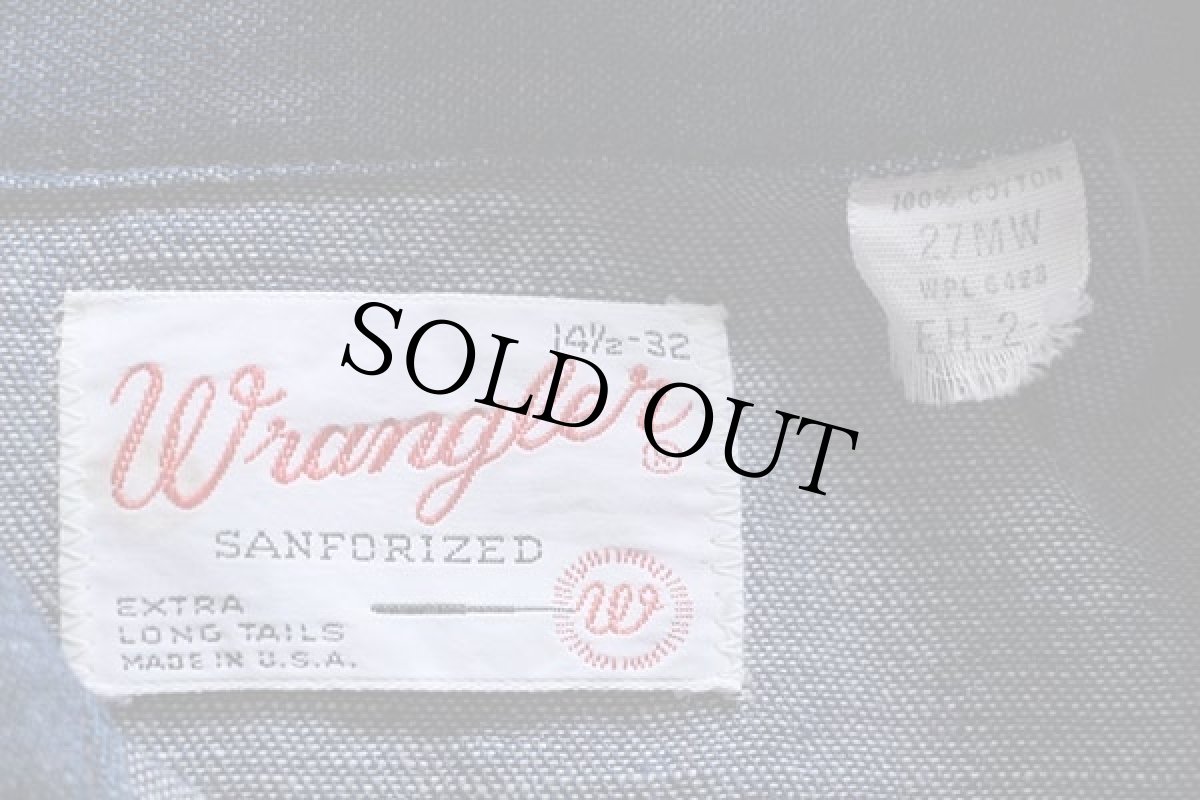 画像4: 70s USA製 Wranglerラングラー 27MW デニム ウエスタンシャツ 14.5 (4)