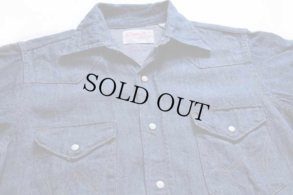 画像3: 70s USA製 Wranglerラングラー 27MW デニム ウエスタンシャツ 14.5 (3)