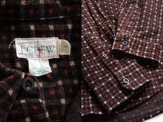 画像3: 90s J.CREW チェック コットン プリントコーデュロイシャツ L (3)