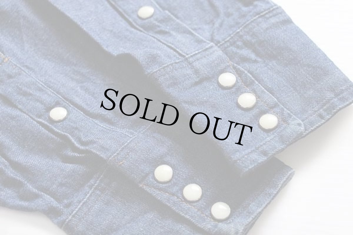 画像6: 70s USA製 Wranglerラングラー 27MW デニム ウエスタンシャツ 14.5 (6)