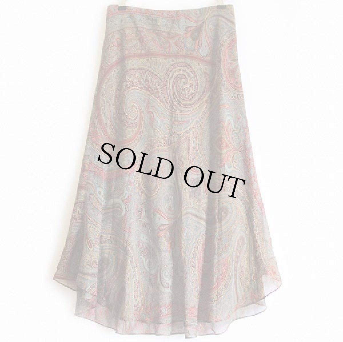 画像2: LAUREN ラルフローレン エスニック柄 マキシ丈 シルク マーメイドスカート 2 (2)