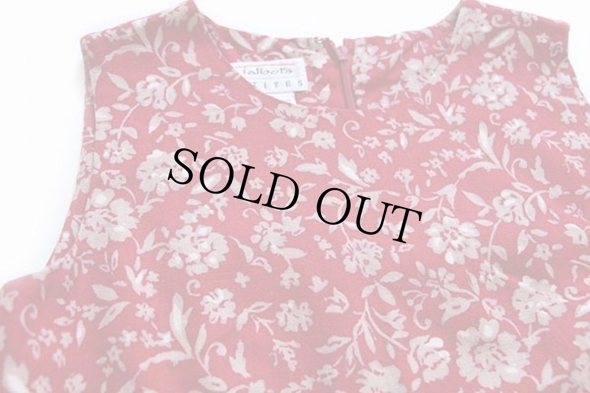 画像5: 90s Talbots 花柄 総柄 レーヨン×リネン マキシ丈 ノースリーブ ワンピース&ショート丈ジャケット セット 2P (5)