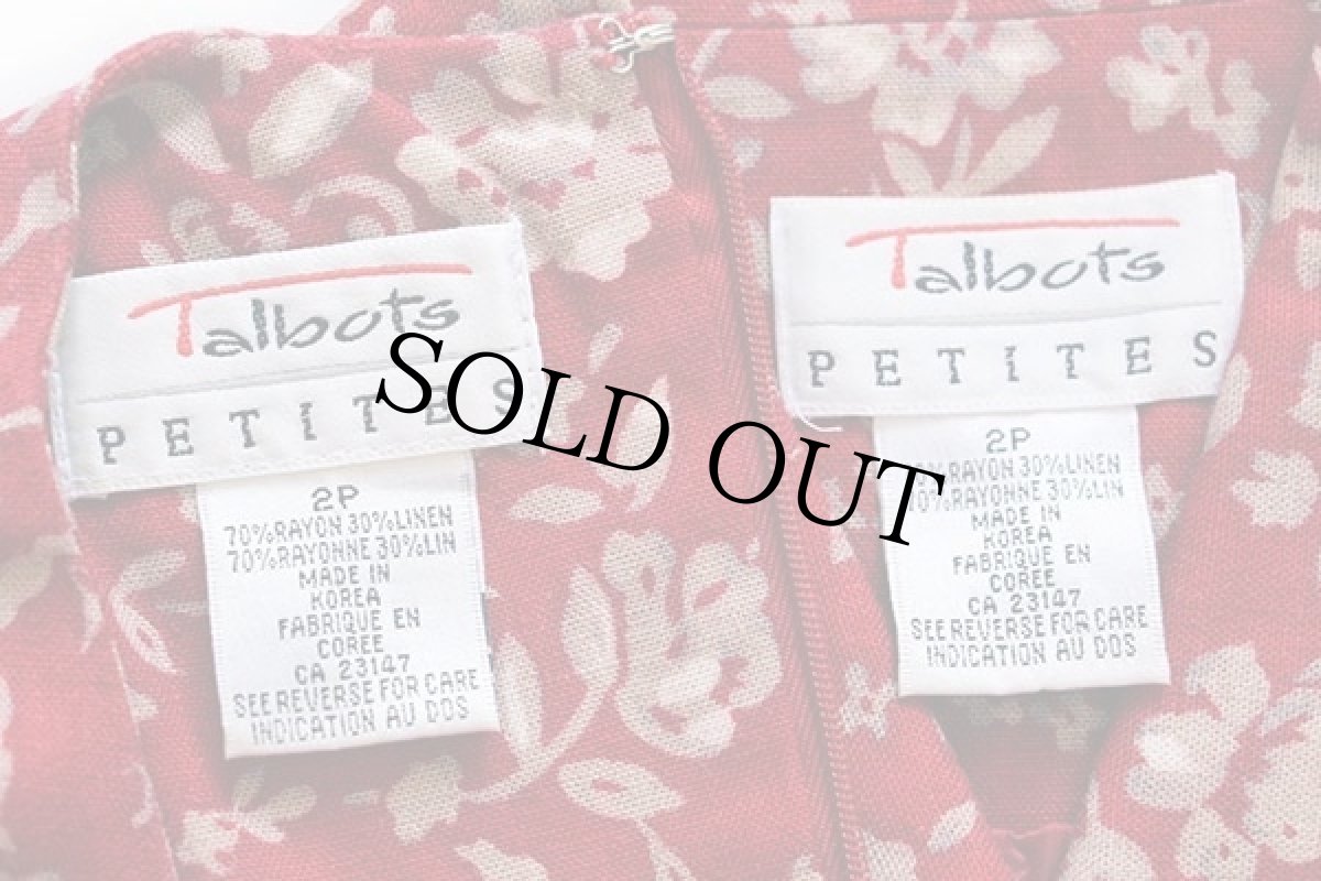 画像4: 90s Talbots 花柄 総柄 レーヨン×リネン マキシ丈 ノースリーブ ワンピース&ショート丈ジャケット セット 2P (4)