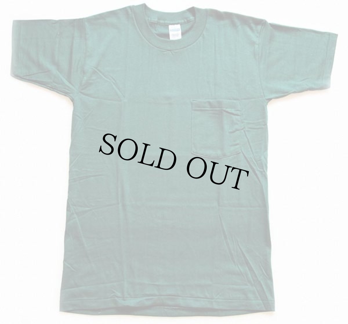 画像2: デッドストック★80s USA製 Healthknit 無地 ポケットTシャツ 緑 M (2)