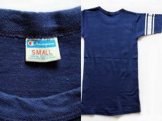 画像3: 70s USA製 Championチャンピオン R.C.C. 80 コットン フットボールTシャツ 紺 S (3)