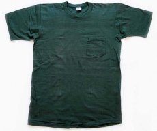 画像2: 70s TOWNCRAFT 無地 コットン ポケットTシャツ 緑 XL (2)