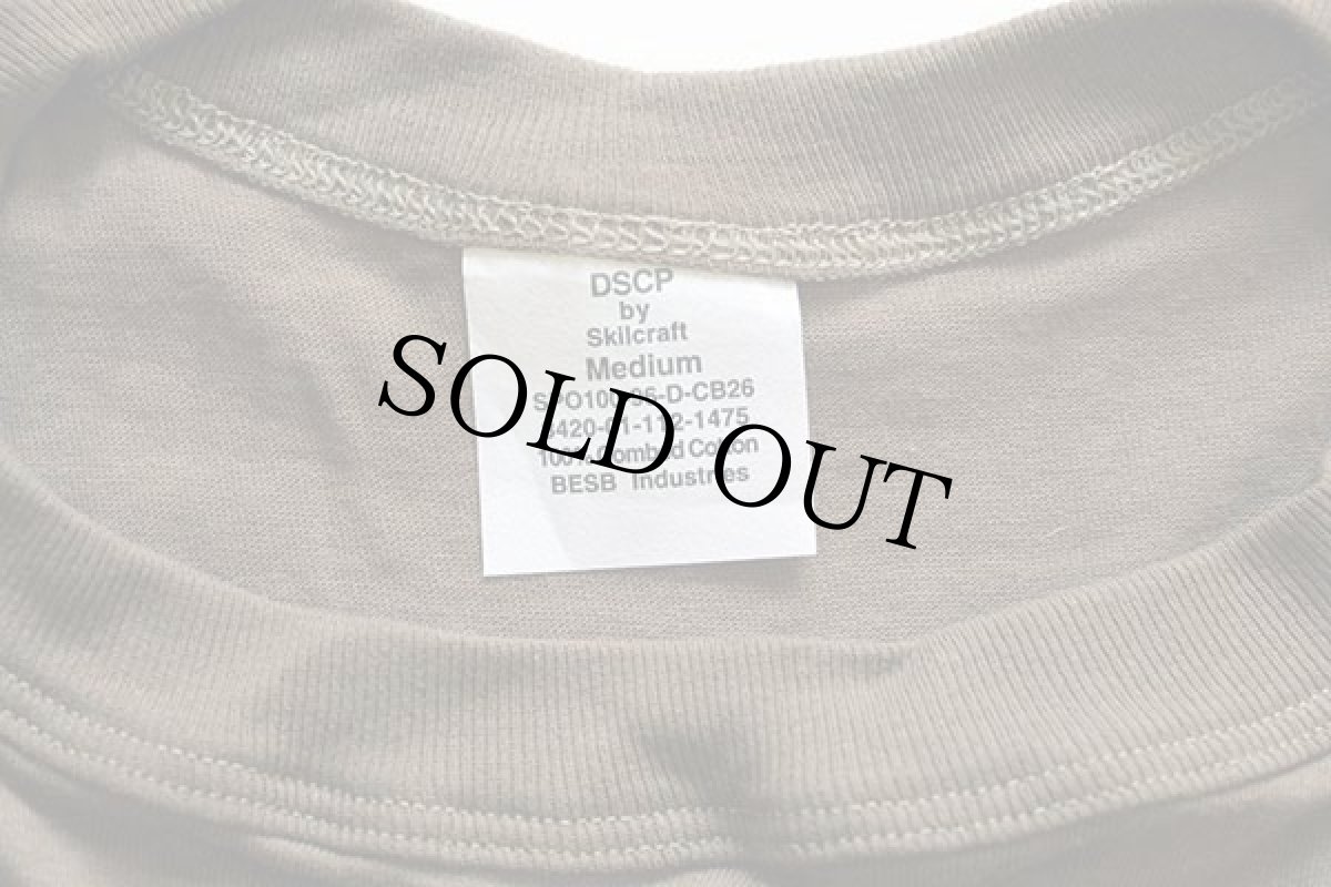 画像3: デッドストック★90s 米軍 DSCP 無地 コットンTシャツ 茶 M (3)