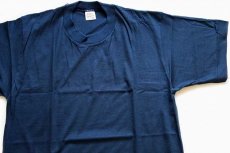 画像1: デッドストック★70s JCPenney TOWNCRAFT 無地 コットンTシャツ 紺 L (1)