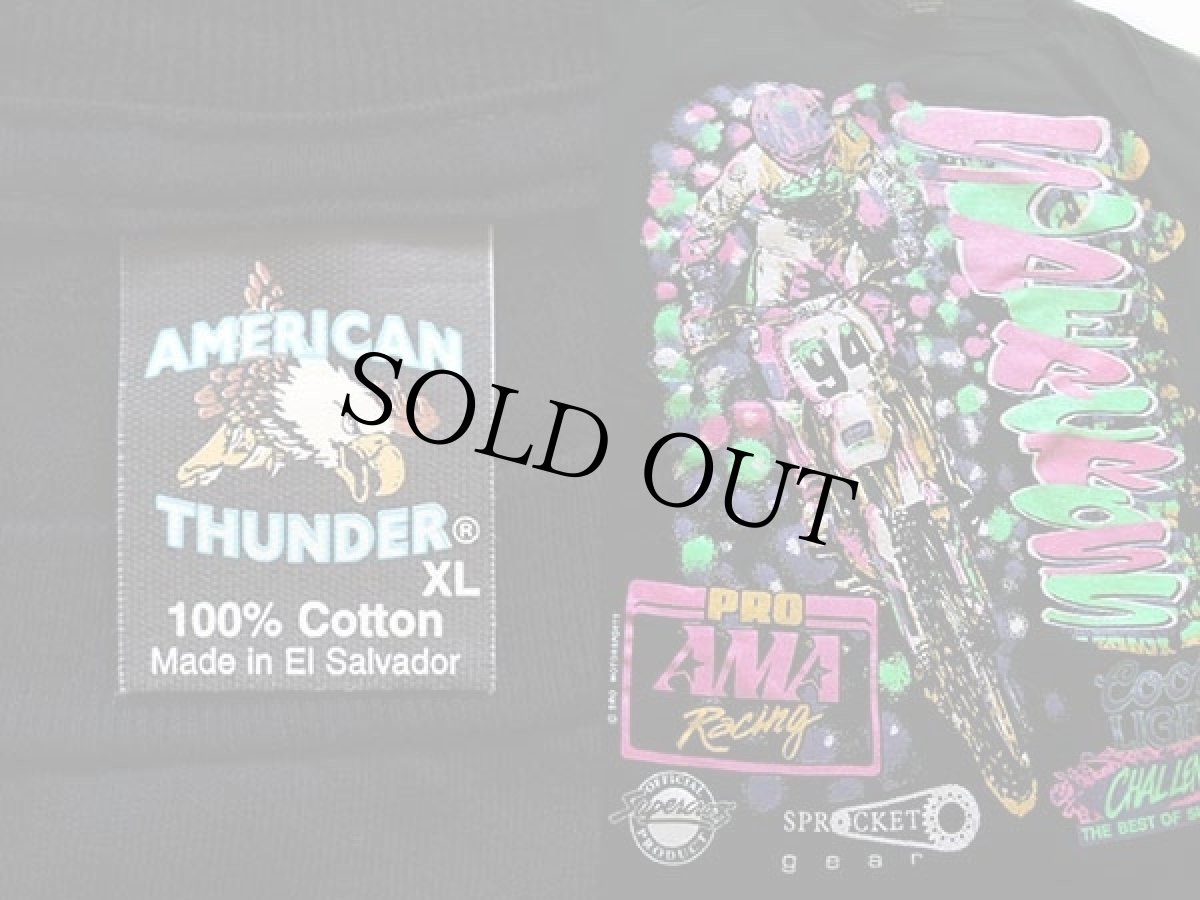 画像3: 90s SUPERCROSS モトクロス 蛍光プリント コットンTシャツ 黒 XL (3)