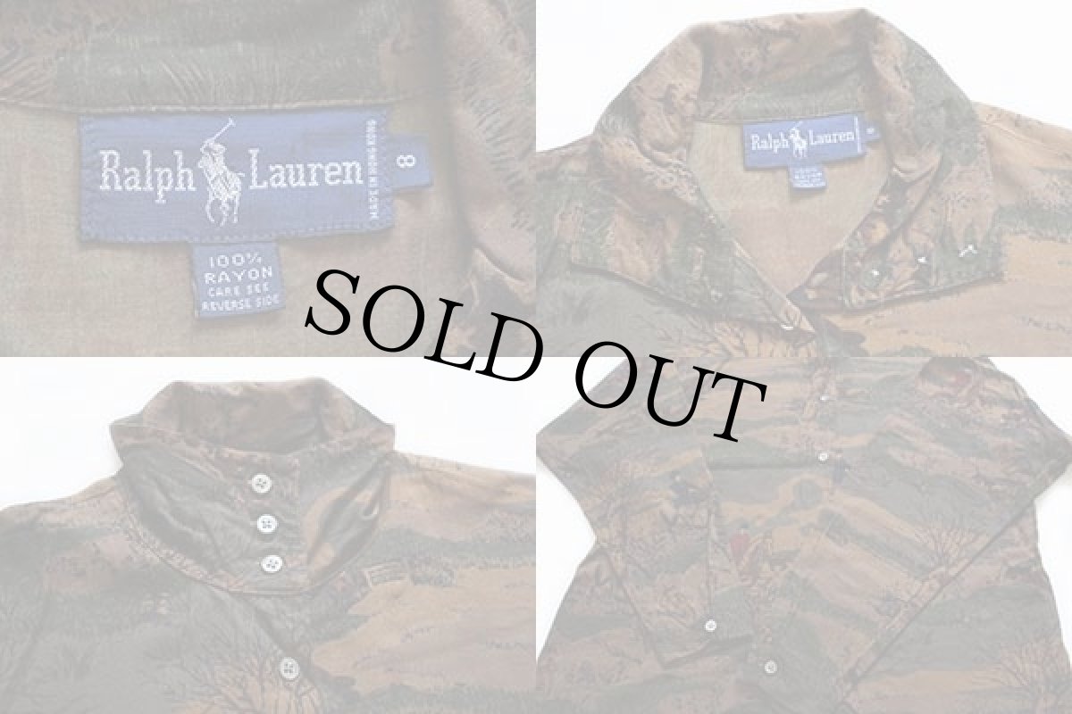 画像3: 80s ラルフローレン 乗馬柄 ハイネック レーヨンシャツ 8 (3)