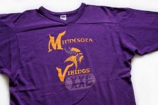 画像1: 80s USA製 Championチャンピオン NFL MINNESOTA VIKINGS コットン フットボールTシャツ 紫 L (1)