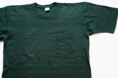 画像1: 70s TOWNCRAFT 無地 コットン ポケットTシャツ 緑 XL (1)