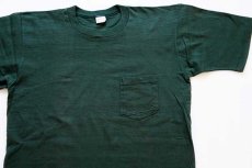 画像1: 70s TOWNCRAFT 無地 コットン ポケットTシャツ 緑 XL (1)