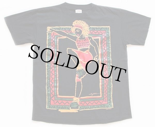 90s USA製 TY WILSON ダンス コットンTシャツ 黒 - Sixpacjoe