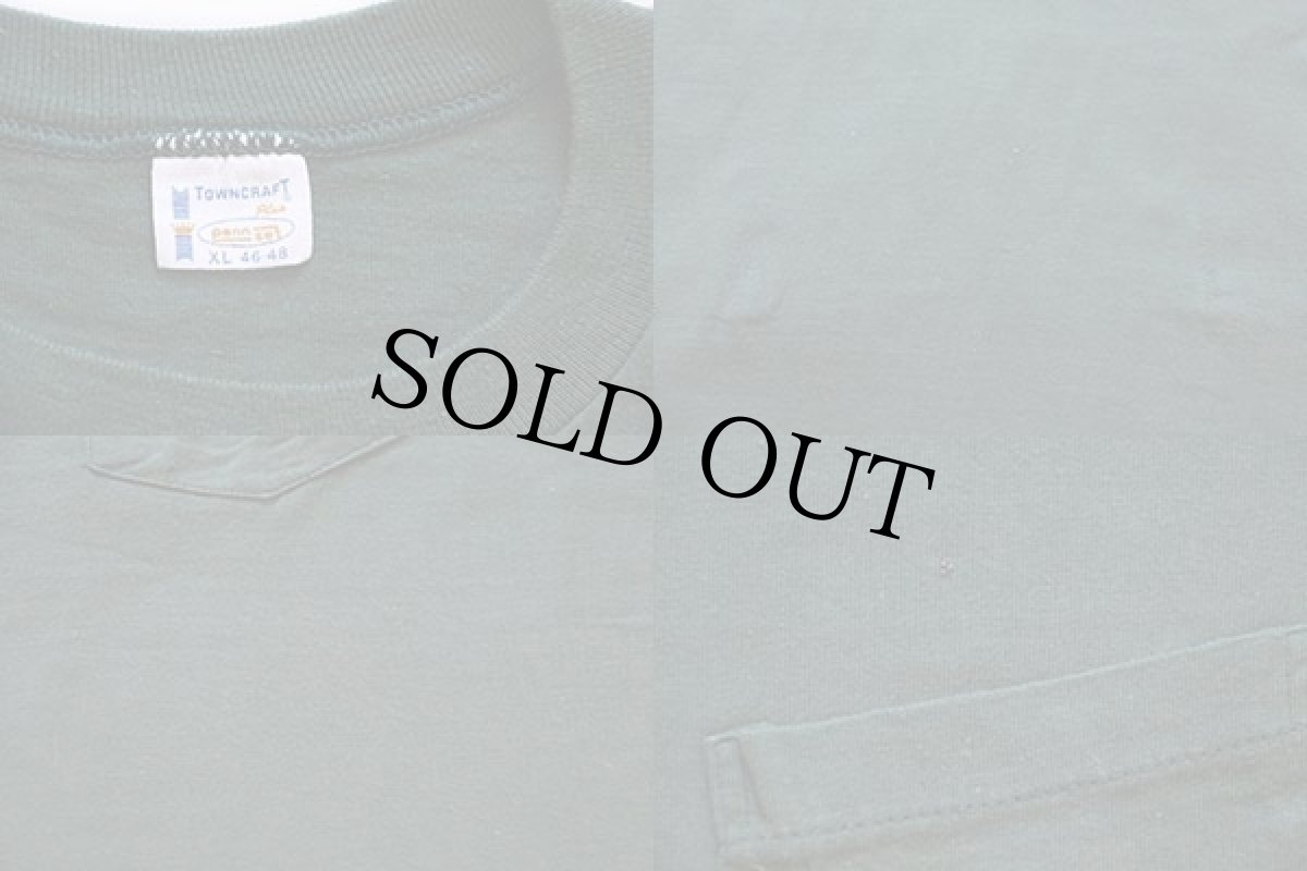 画像3: 70s TOWNCRAFT 無地 コットン ポケットTシャツ 緑 XL (3)