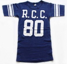 画像2: 70s USA製 Championチャンピオン R.C.C. 80 コットン フットボールTシャツ 紺 S (2)