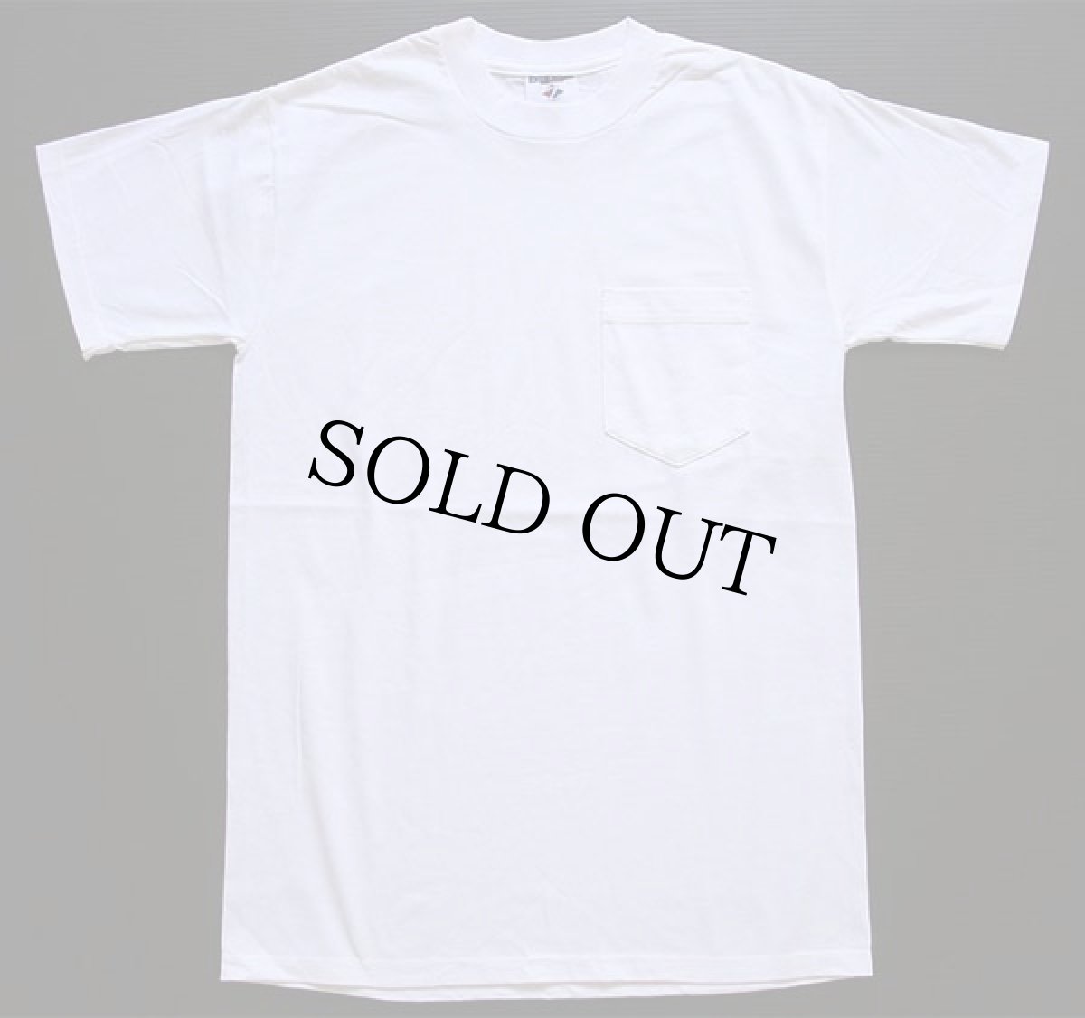 画像2: デッドストック★90s USA製 JERZEES 無地 コットン ポケットTシャツ 白 S (2)