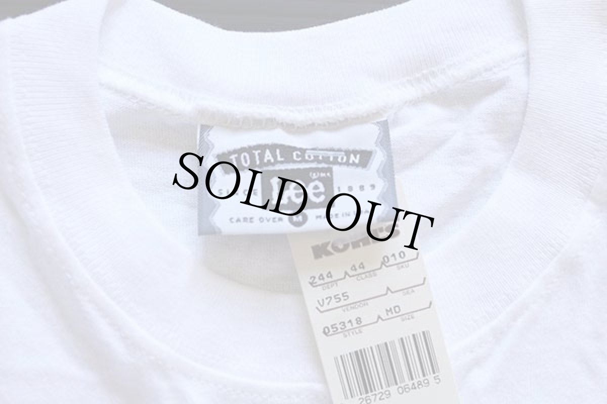 画像3: デッドストック★90s USA製 Leeリー 無地 コットンTシャツ 白 M (3)
