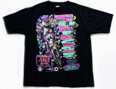 画像1: 90s SUPERCROSS モトクロス 蛍光プリント コットンTシャツ 黒 XL (1)