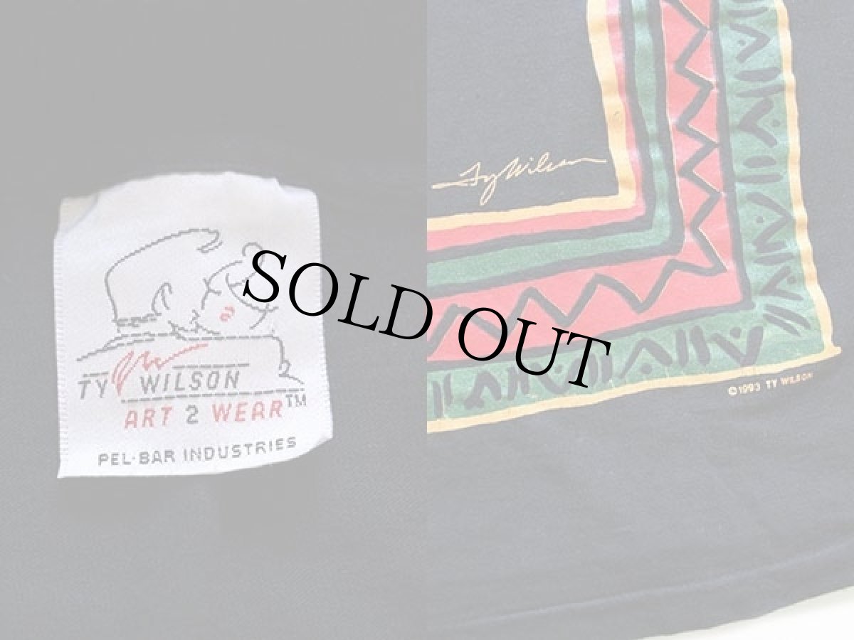 画像3: 90s USA製 TY WILSON ダンス コットンTシャツ 黒 (3)