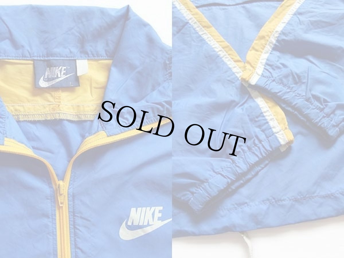 画像3: 80s NIKEナイキ プルオーバー ナイロンジャケット 青×黄 L (3)