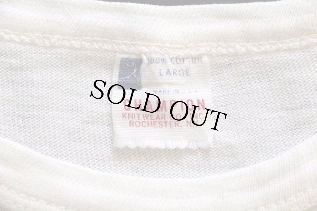 画像4: 60s USA製 CHAMPIONチャンピオン ランタグ OHIO STATE GO 両面 染み込みプリント コットン フットボールTシャツ 白 L (4)