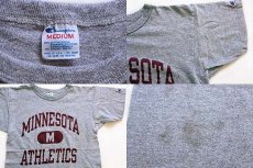 画像4: 80s USA製 Championチャンピオン MINNESOTA ATHLETICS 三段中抜き 88/12 Tシャツ 杢グレー M (4)