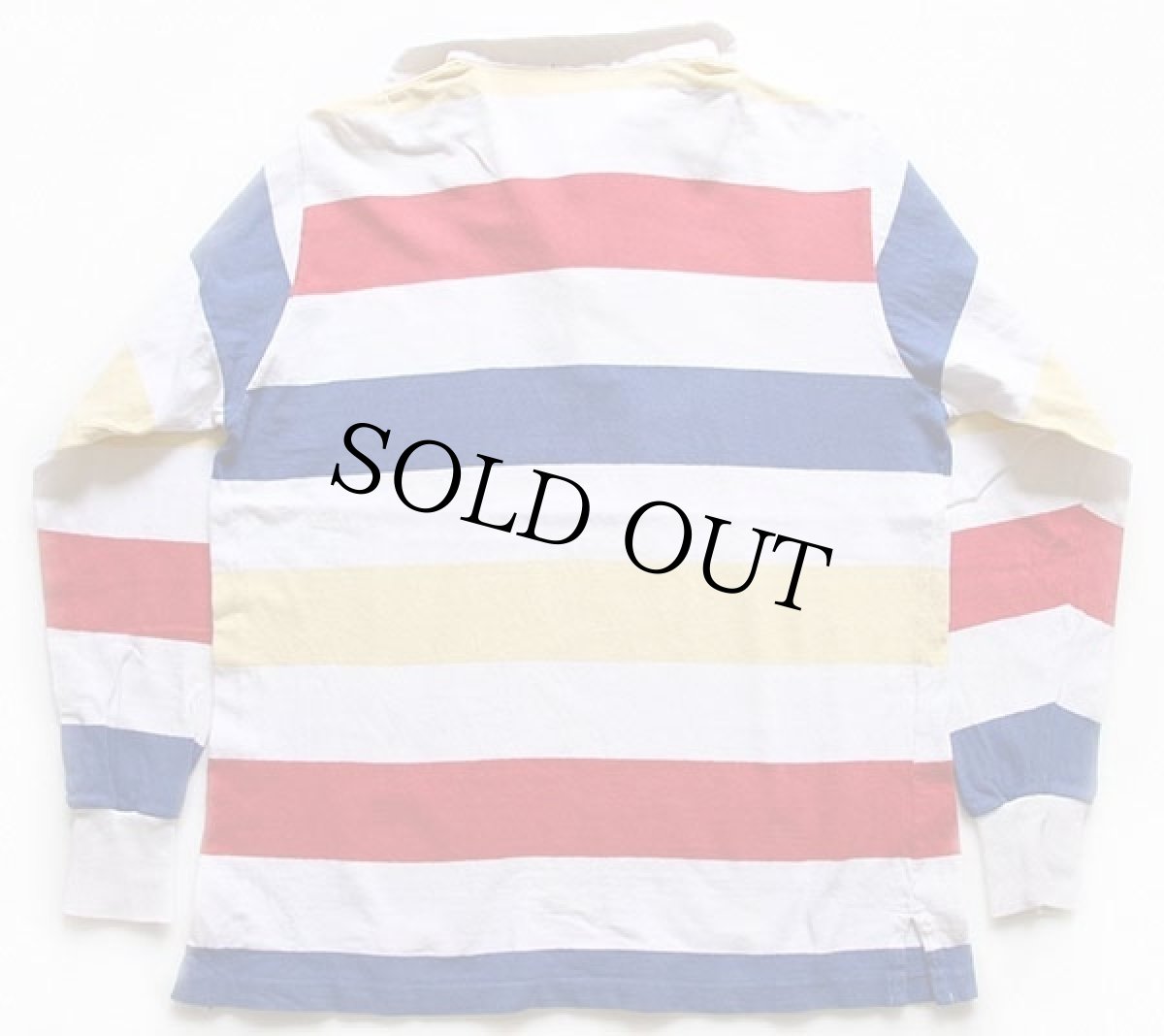 画像2: 80s Woolrichウールリッチ マルチカラー 太ボーダー コットン ラガーシャツ L (2)