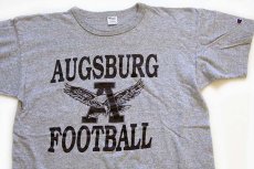 画像1: 80s USA製 Championチャンピオン AUGSBURG FOOTBALL 両面プリント 88/12 Tシャツ 杢グレー XL (1)